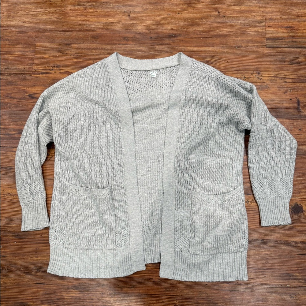 Aerie off-white open front cardigan with pockets